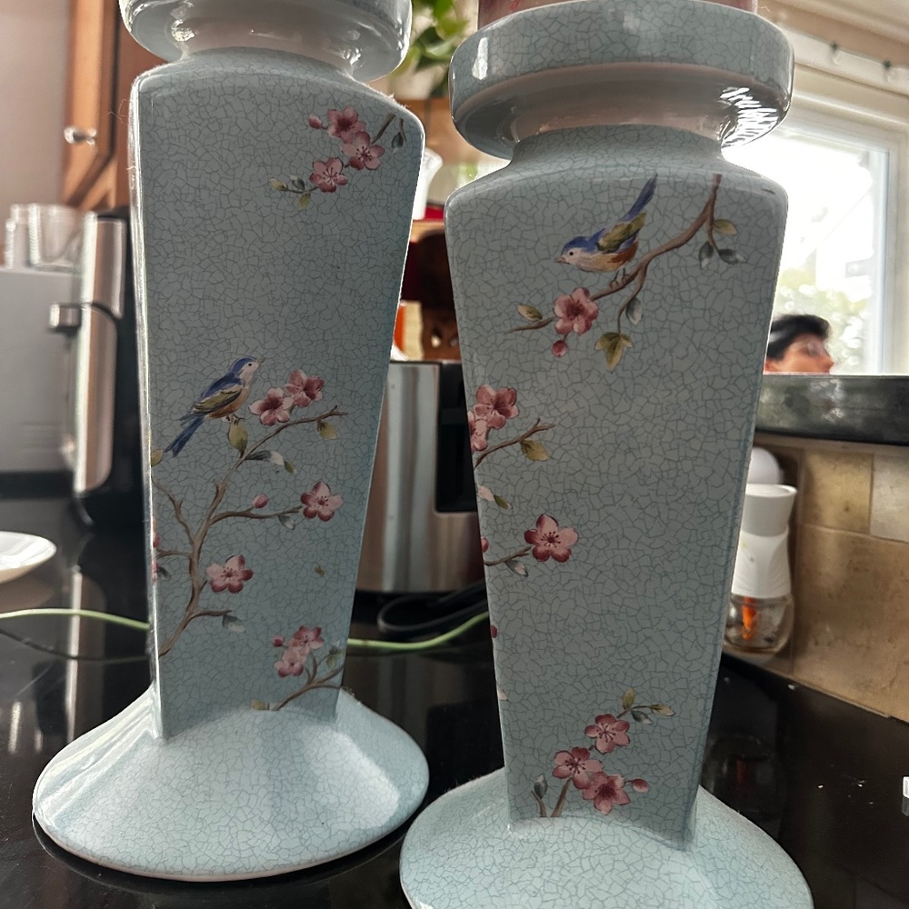 Beautiful and unique stone ware candle stands